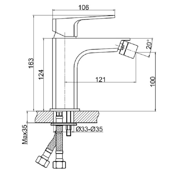 Смеситель для биде Cersanit WISLA 63058 Смеситель для биде Cersanit WISLA 63058