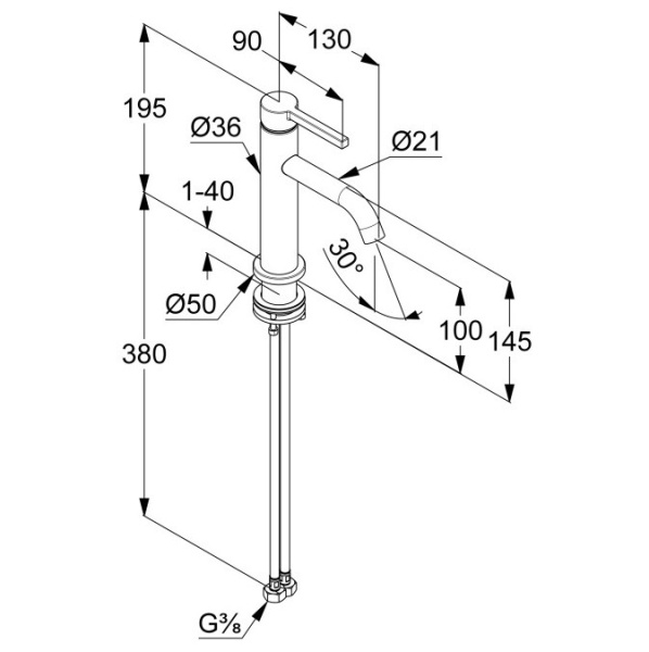 Смеситель для раковины Kludi Nova Fonte 200263915