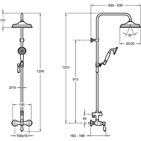 Душевая система Jacob Delafon Louise E24368-CP