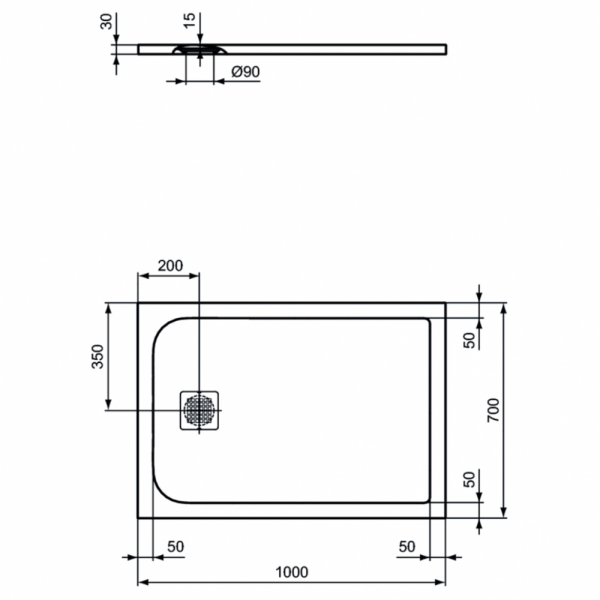 Душевой поддон (100х70) Ideal Standard ULTRAFLAT S K8218FV Душевой поддон (100х70) Ideal Standard ULTRAFLAT S K8218FV