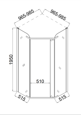 Душевой уголок Taliente 100x100 TA-10103-1CB