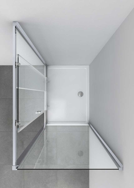 Душевой уголок Vincea  Alpha VSR-3AL9011MT (110х90)  хром, стекло текстурное