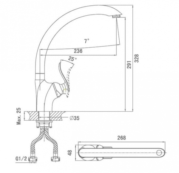 Смеситель для кухни D&K Bayern.Liszt (DA1232401) Смеситель для кухни D&K Bayern.Liszt (DA1232401)