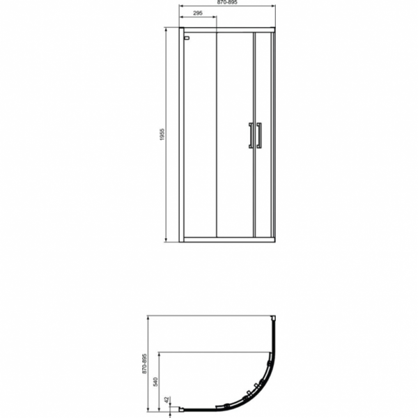 Душевое ограждение Ideal Standard CONNECT 2 Corner Quadrant (90х90) K9251EO, хром