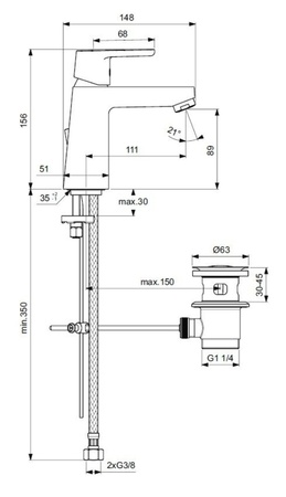 Смеситель для раковины Ideal Standard Vito Grande B0455AA