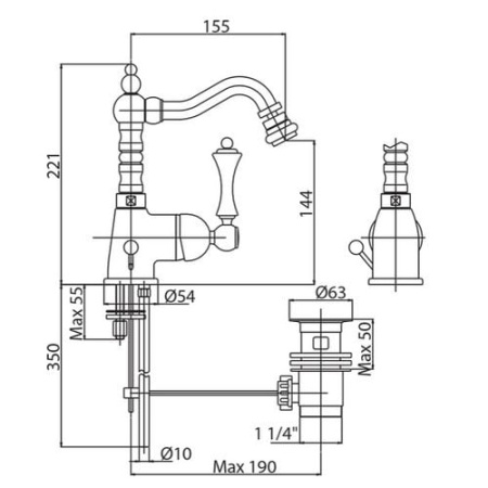 Смеситель для биде Cezares Margot MARGOT-BSM2-01-Bi