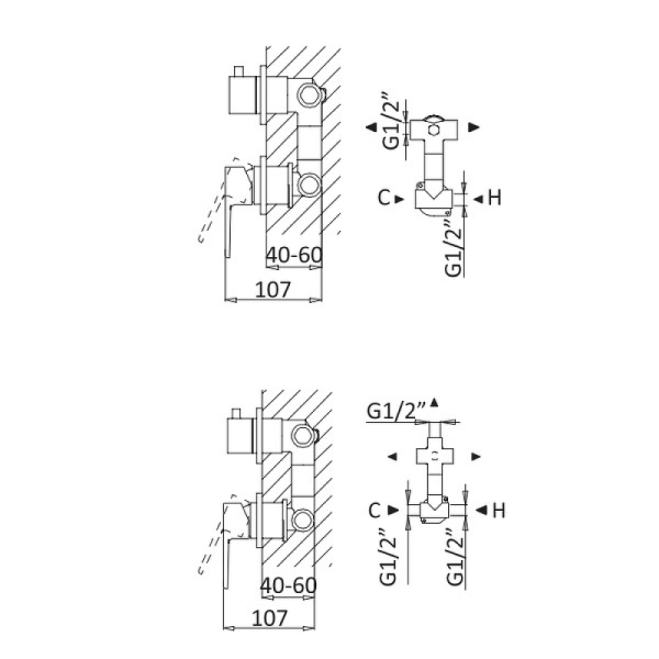 Смеситель для душа Cezares Nautic NAUTIC-VDIM3-M-NOP Смеситель для душа Cezares Nautic NAUTIC-VDIM3-M-NOP