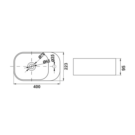 Раковина накладная (40х22,3) Melana 320325-805