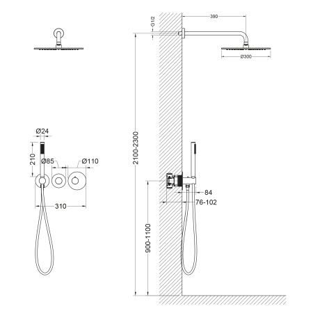 Душевой комплект Timo Saona SX-2359/17SM