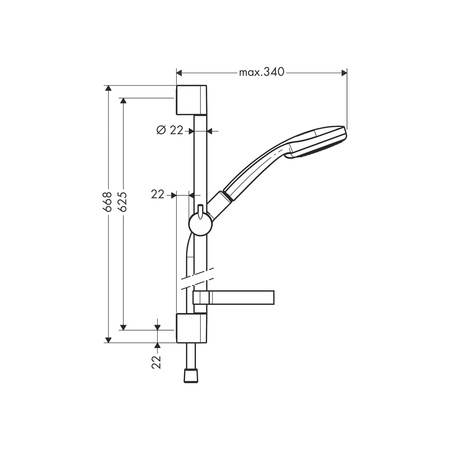 Душевой гарнитур с мыльницей Hansgrohe Croma 100 Vario EcoSmart 27776000 хром