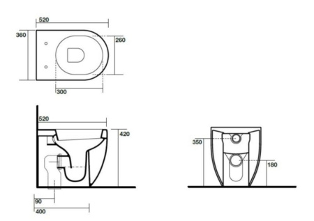 Унитаз приставной Kerasan Flo 311401 белый