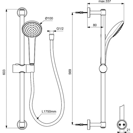 Душевой гарнитур Ideal Standard IdealRain Soft M1 BD142XG