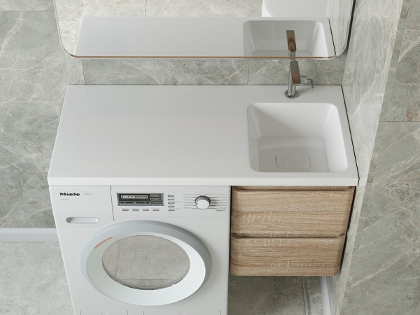 Раковина над стиральной машиной (100х48) Madera Kamilla 100, 4627173210560 правая