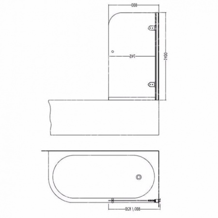 Шторка для ванны Devon&Devon Savoy CQS80TDCR