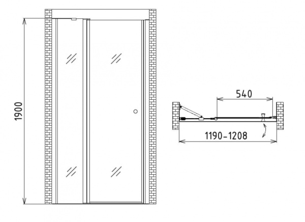 Душевая дверь в нишу Gemy New Rockcoco S03191C