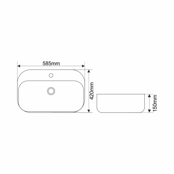 Раковина накладная (58х42) Melana 320326-805