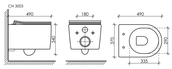 Подвесной унитаз Ceramica Nova Moments Rimless CN3003