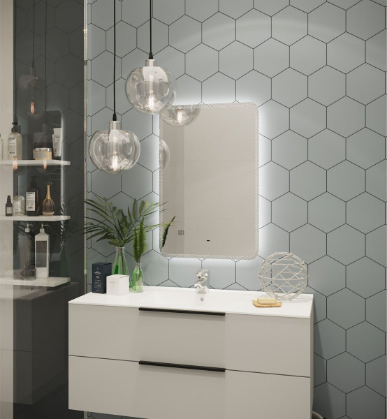 Зеркало с подсветкой Art&Max Messina AM-Mes-500-700-DS-F