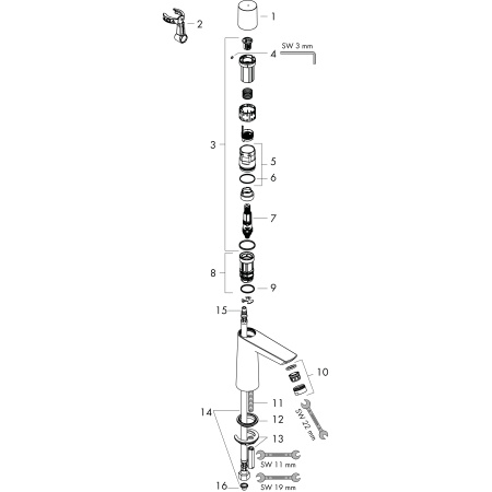 Кран для холодной воды без донного клапана Hansgrohe Talis E 71719000 хром