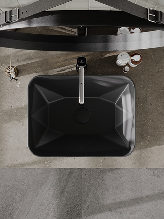 Раковина накладная (46,5х35) Orange  B02-460MB черный матовый