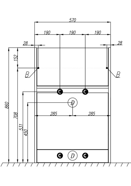 Тумба под раковину Aquaton Лондри 60 1A235901LH010