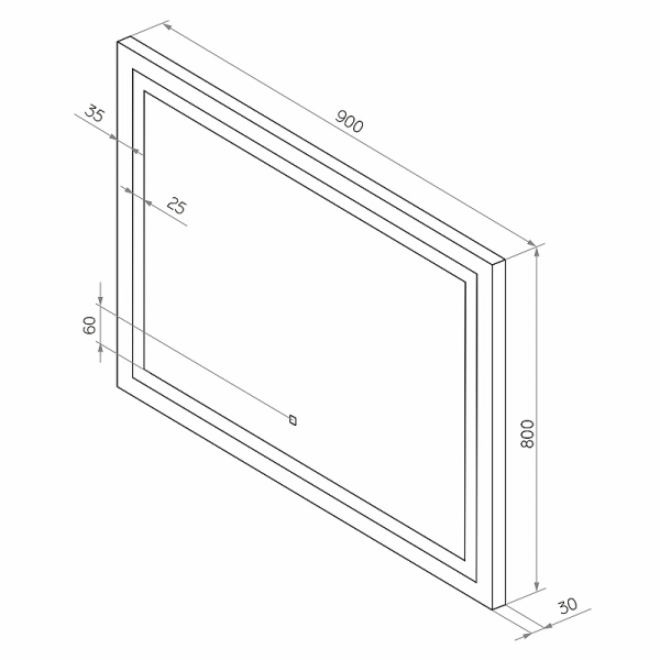 Зеркало с подсветкой (90х80) Continent Rimini ЗЛП1240