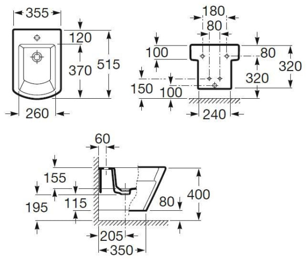 Биде подвесное Roca Hall  357625000