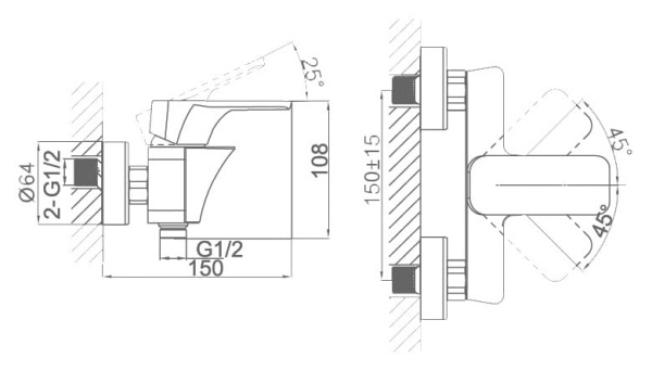 Смеситель для душа D&K Berlin Kunste (DA1433113)