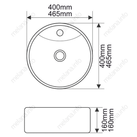 Раковина накладная (41х41) Melana 7026BX-805