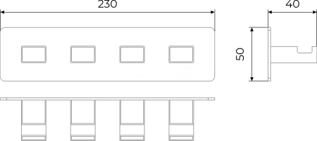 Вешалка-4 крючка Timo Selene 17015/17 золото матовое