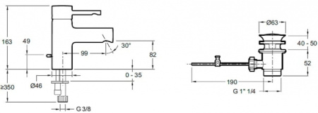 Смеситель для раковины Jacob Delafon Cuff E37303-CP