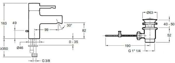Смеситель для раковины Jacob Delafon Cuff E37303-CP