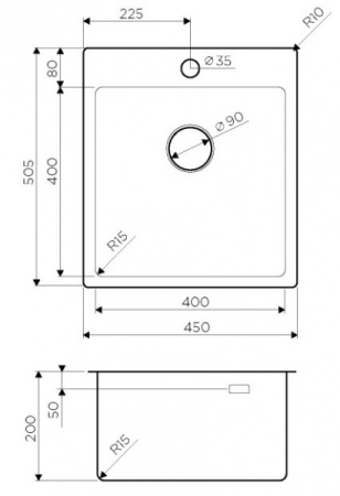 Мойка для кухни Omoikiri Amadare 45-IN 4993802