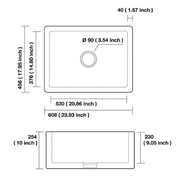 Кухонная мойка (60,8х45,6)Kerasan Hannah Essex  541001 Белая