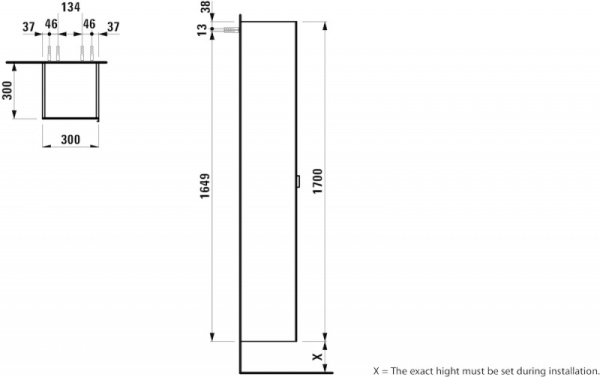 Шкаф-пенал Laufen Space 4.1090.1.160.103.1