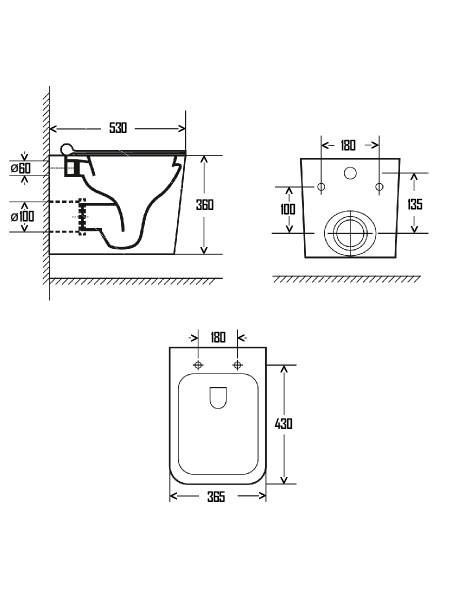 Унитаз подвесной безободковый AQUAme AQM2003
