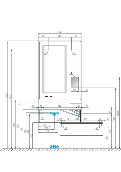 Тумба с раковиной Акватон Сакура 80 1A2364K1SKW80