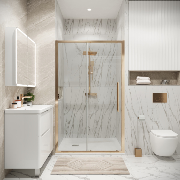 Душевая дверь (130х195) Grossman Cosmo 100.K33.02.130.32.00, раздвижная