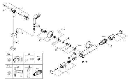 Термостат для душа с душевым гарнитуром Grohe Grohtherm 500 34796 000 (34796000) хром