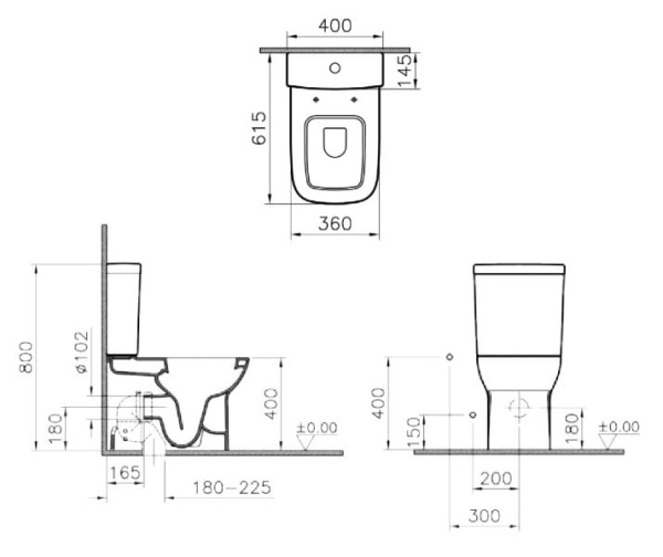 Унитаз с сиденьем и бачком VITRA S20 9800B003-7204