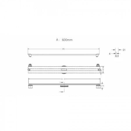 Душевой лоток Berges Wasserhaus Super Slim 600 (в пол) 095052 черный матовый