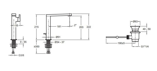 Смеситель Jacob Delafon Composed E73168-CP