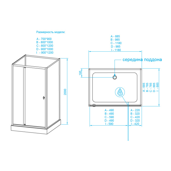 Душевая кабина (120х90) RGW Andaman AN-207 411320792-95