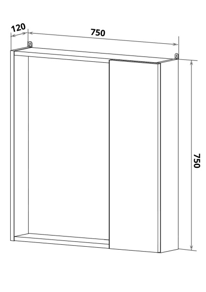 Зеркальный шкаф Runo белый Манхэттен 75 (00-00001045)