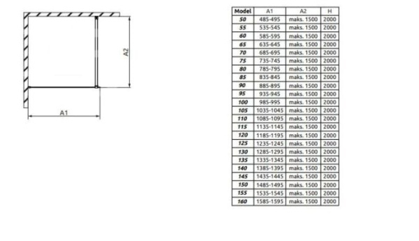 Душевая перегородка RADAWAY Walk-in Modo New Black II 389144-54-01