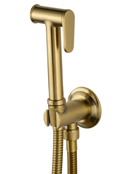 Смеситель с гигиеническим душем встраиваемый WONZON & WOGHAND STEAM, брашированное золото WW-88849008-BG