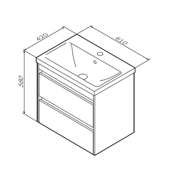 Тумба без раковины 60 см Am.Pm Pulse M91FHX0602OF дерево текстурированное