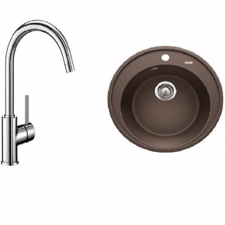 Комплект Blanco RIONA 45 (кофе) + MIDA (хром) 521401M1
