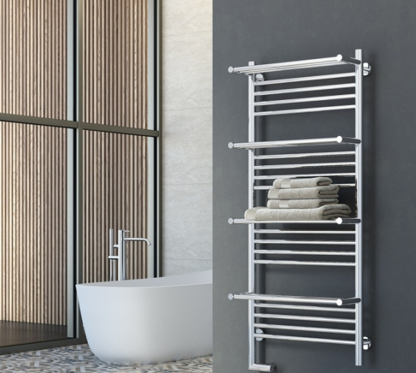 Полотенцесушитель Электрический Cунержа Богема с полкой 2.0 Левый (1200x500) Палитра RAL Classic RAL-5208-1250