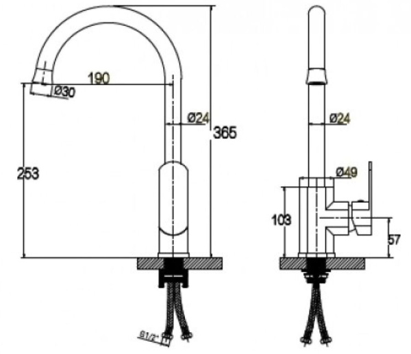 Смеситель для кухонной мойки KAISER Sonat (34144)